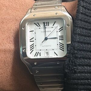 Cartier Silver Roman Numeral Watch